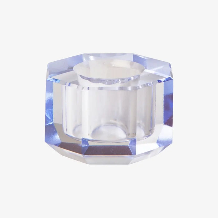 Candle holder / Kerzenständer / Kristallhalter / light blue / 3x4,5x4,5 cm