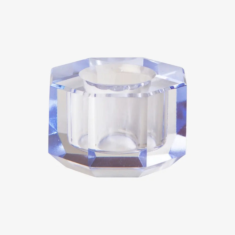 Candle holder / Kerzenständer / Kristallhalter / light blue / 3x4,5x4,5 cm
