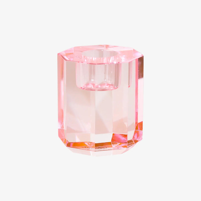 Candle holder / Kerzenständer / Kristallhalter / hellrosa / 6x5x5 cm
