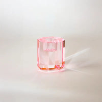 Candle holder / Kerzenständer / Kristallhalter / hellrosa / 6x5x5 cm