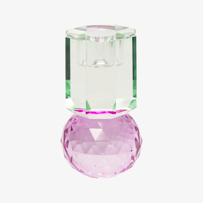 Candle holder / Kerzenständer / Kristallhalter / ligth mint/violet / 10,5x6x6 cm