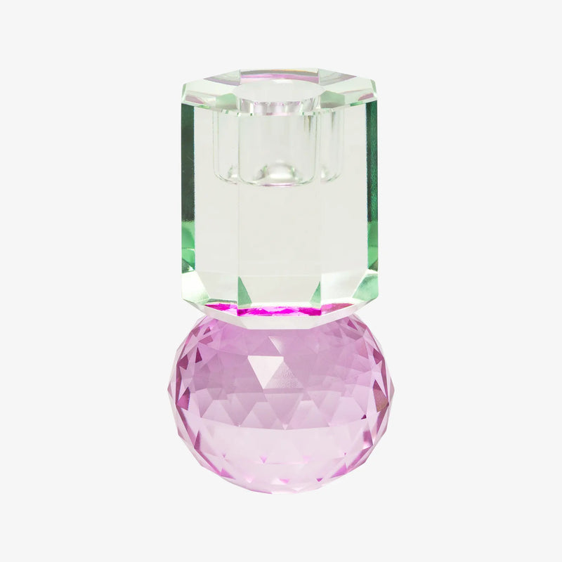 Candle holder / Kerzenständer / Kristallhalter / ligth mint/violet / 10,5x6x6 cm