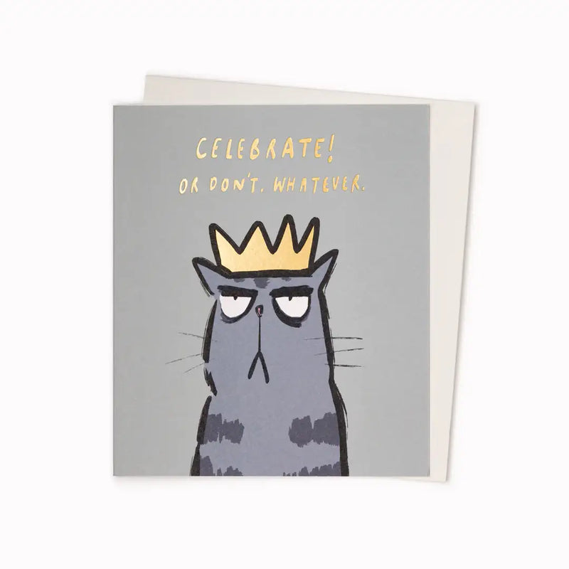 Klappkarte / weissem Umschlag / Peter Ryan / Celebrate Or Don't / Birthday Card