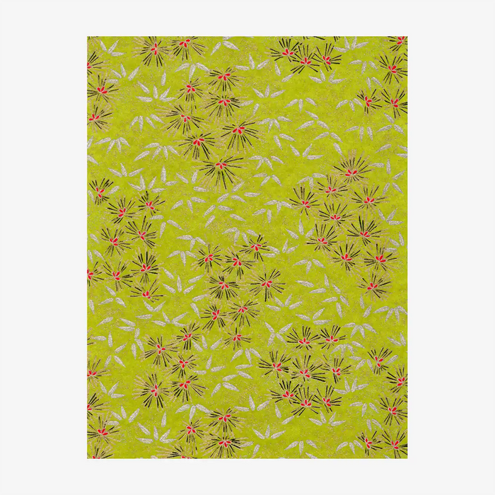 Chiyogami-Papier-64C-Kieferngruen-silber-gold-Ausschnitt-2