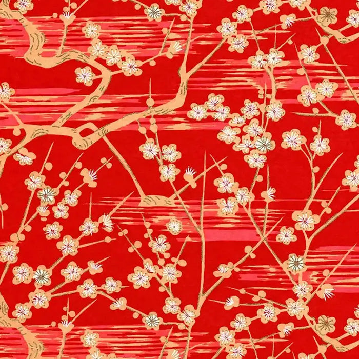 Chiyogami-Papier-746C-Kirschblueten-rot-Ausschnitt-1