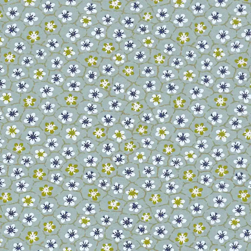 Chiyogami-Papier-81033C-Blueten-im-Raster-Ausschnitt