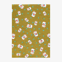Chiyogami-Papier-Animals-651C-Winkekatze-gold-Ausschnitt-2