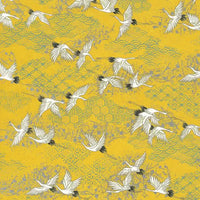 Chiyogami-Papier-Animals1005C-Kraniche-weiss-auf-gelb-Ausschnitt-1