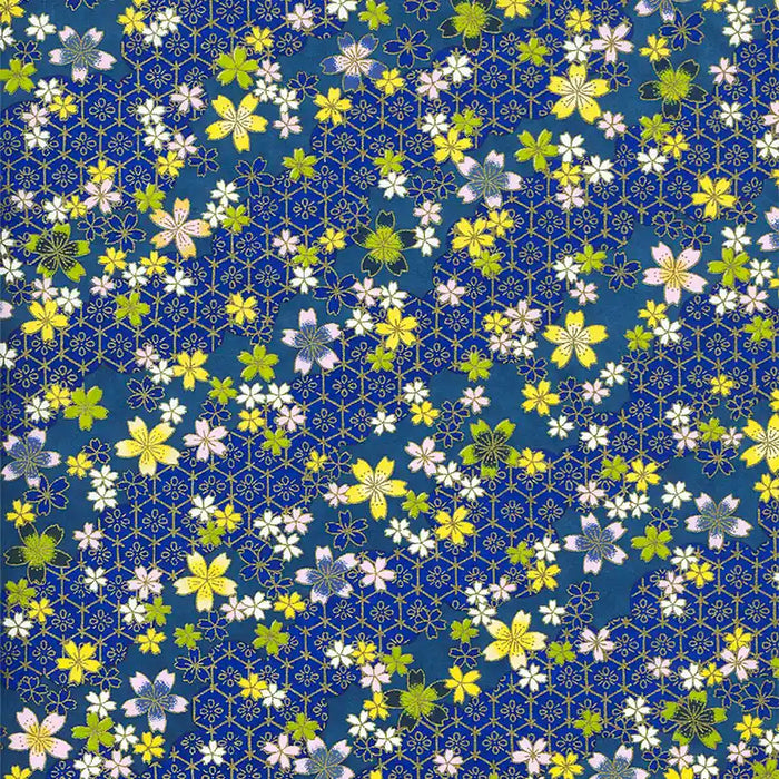 Chiyogami-Papier-Botanical-1073C-Flower-Pattern-blue-n01-Ausschnitt-1