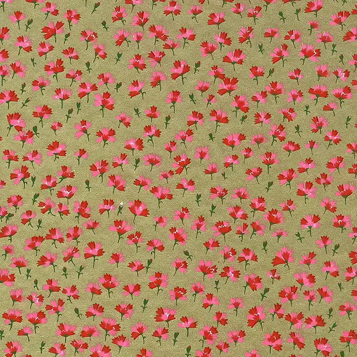 Japanese Paper place | Chiyogami Papier | Floral | Bogen 1011C -rote Blumen/gold