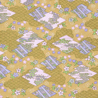 Chiyogami-Papier-Traditional-1078C-Rauten-Wolken-dunkelgelb-Ausschnitt-1
