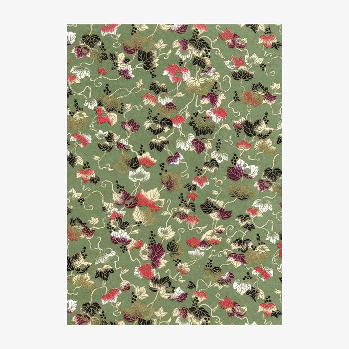 Chiyogami-Papier-Traditional-656C-Weinblaetter-auf-gruen-Ausschnitt-2