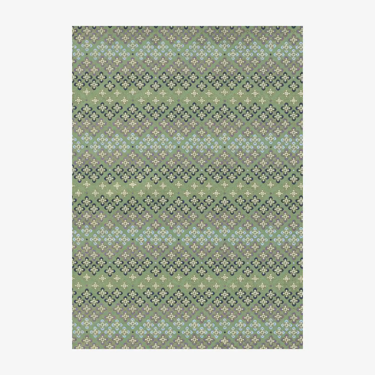 Japanese Paper place | Chiyogami Papier | Geometric, Floral | Bogen 1037C - Blütenpattern 1 grün