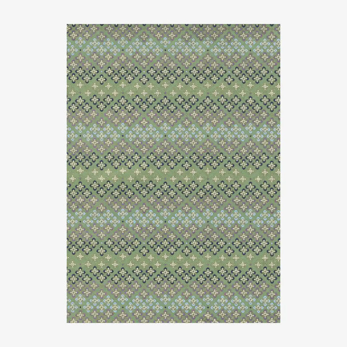 Japanese Paper place | Chiyogami Papier | Geometric, Floral | Bogen 1037C - Blütenpattern 1 grün