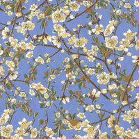 Japanese Paper place | Chiyogami Papier | Floral | Bogen 246C - Kirschzweige auf blau
