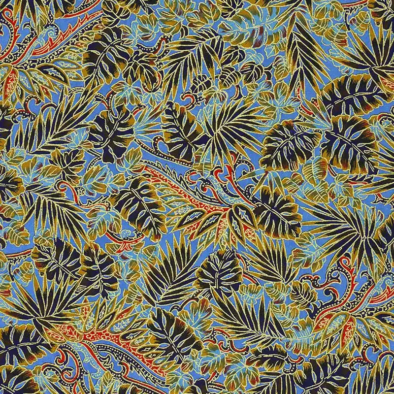 Chiyogami-Papier-botanical-434C-Monstera_blau-Ausschnitt-1
