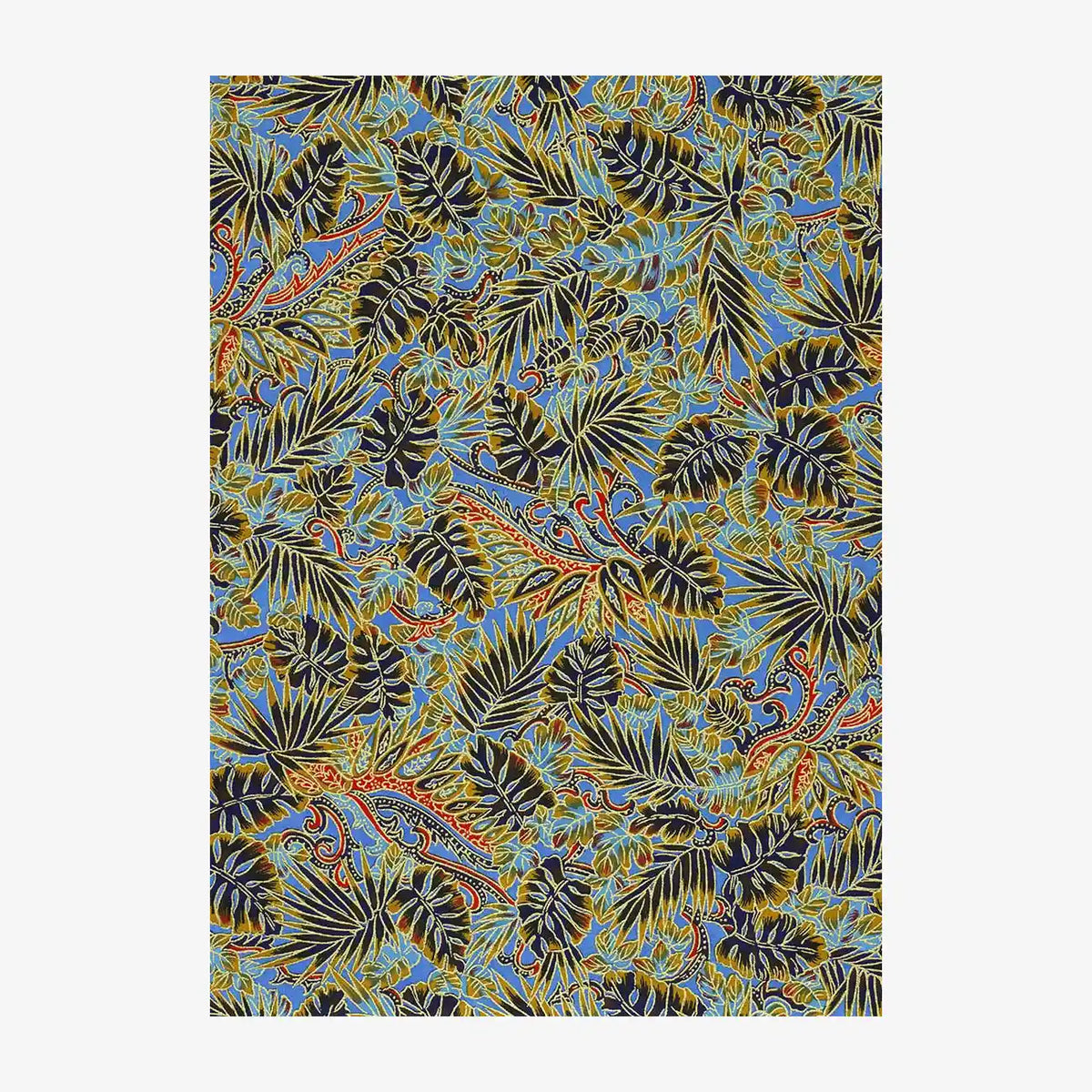 Chiyogami-Papier-botanical-434C-Monstera_blau-Ausschnitt-2