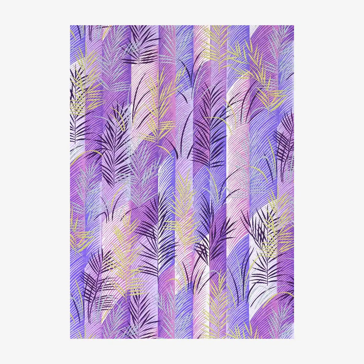 Chiyogami-Papier-botanical-495C-Palmenzweige-auf-Purple-Ausschnitt-2