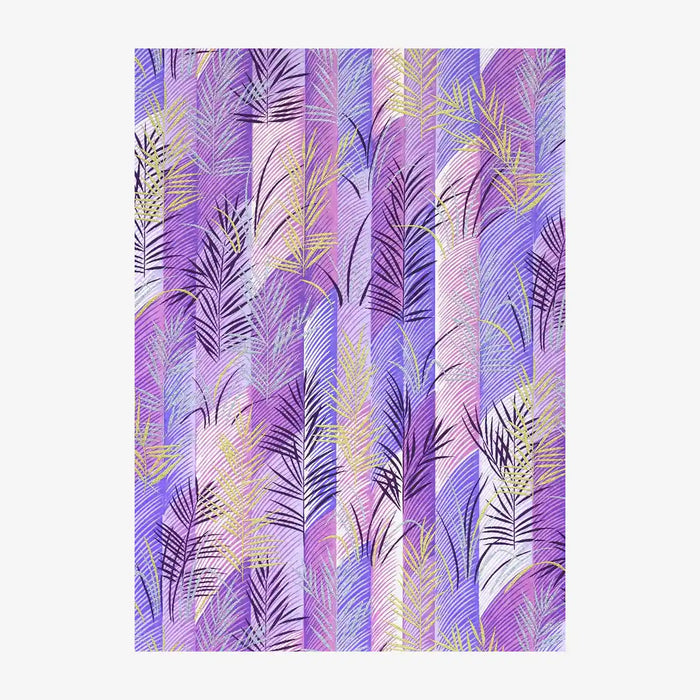 Chiyogami-Papier-botanical-495C-Palmenzweige-auf-Purple-Ausschnitt-2