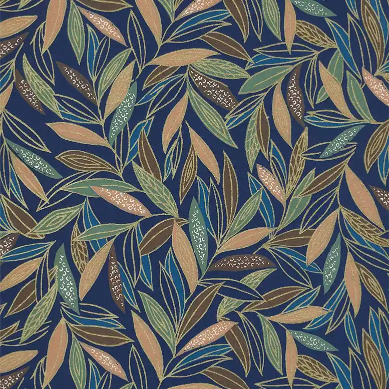 Chiyogami-Papier-floral-285C-Bambuszweige-auf-blau-schwarz-Ausschnitt-1