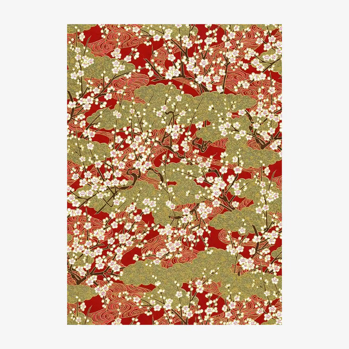 Chiyogami-Papier-floral-697C-Sakura-auf-goldenen-Wolken-Ausschnitt-2