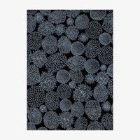 Japanese Paper place | Chiyogami Papier | Floral | Bogen 909C - Chrysathemen - silber/schwarz