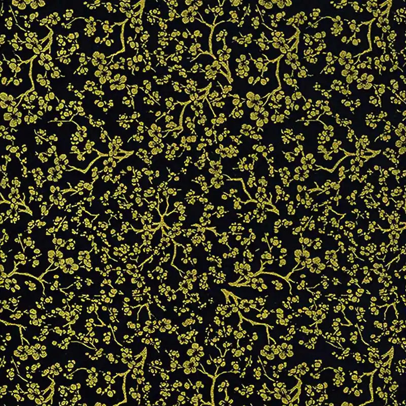 Japanese Paper place | Chiyogami Papier | Floral | Bogen 975C - Kirschblüte/Gold/schwarz
