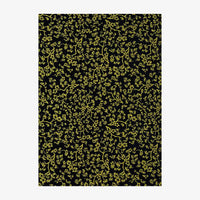 Japanese Paper place | Chiyogami Papier | Floral | Bogen 975C - Kirschblüte/Gold/schwarz
