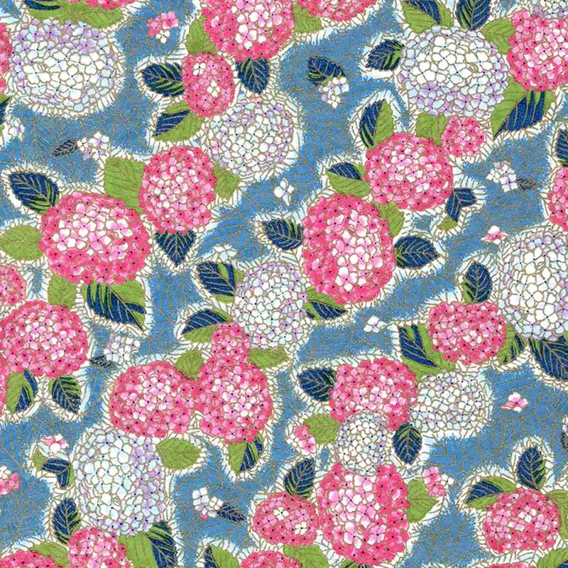 Chiyogami-Papier-floral988C-Hortensien-petrol-Ausschnitt-1