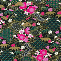 Chiyogami-Papier-geometrisch-924C-Rauten-gruen-gold-pink-Ausschnitt-1