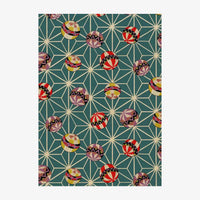 Chiyogami-Papier-traditional-958C-Ashanoa-und-Kugeln-mit-Mustern-blau-Ausschnitt-2
