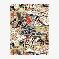 Chiyogami-Papier-traditional-Bogen-Bogen-1112C-Landscape-Trees-Ausschnitt-2