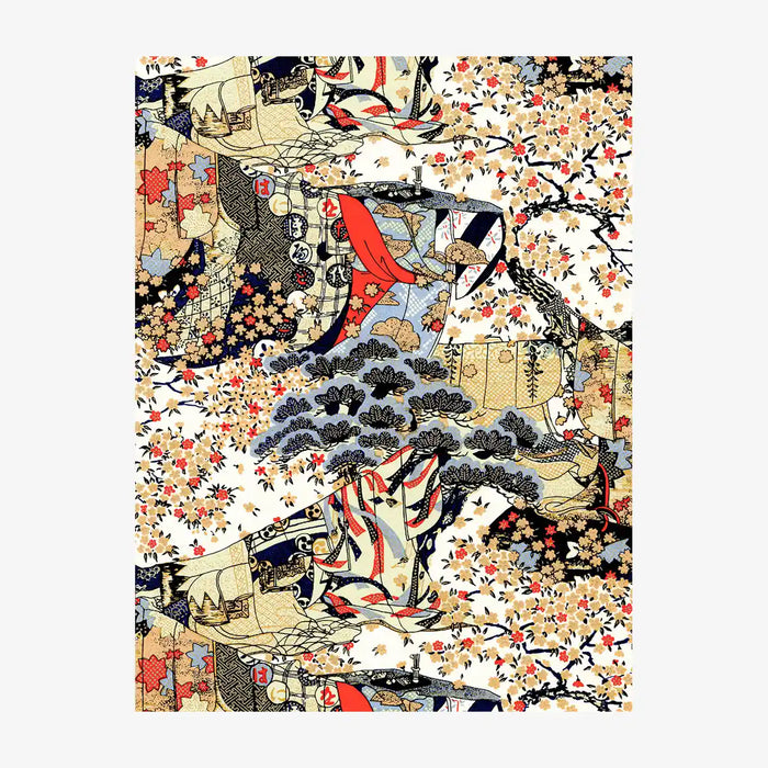 Chiyogami-Papier-traditional-Bogen-Bogen-1112C-Landscape-Trees-Ausschnitt-2