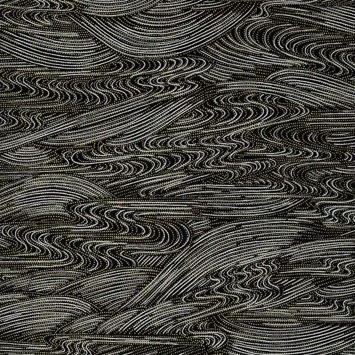 Chiyogami-Papier-tradtional-474C-Wasser-silber-und-gelb-auf-schwarz-Ausschnitt-1