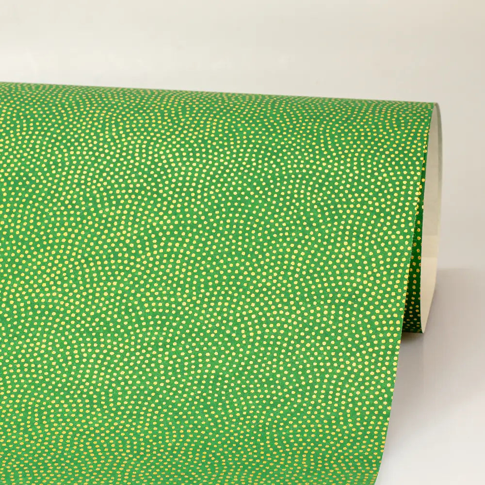 Chiyogami / Traditional - Haifischhaut / gold-green