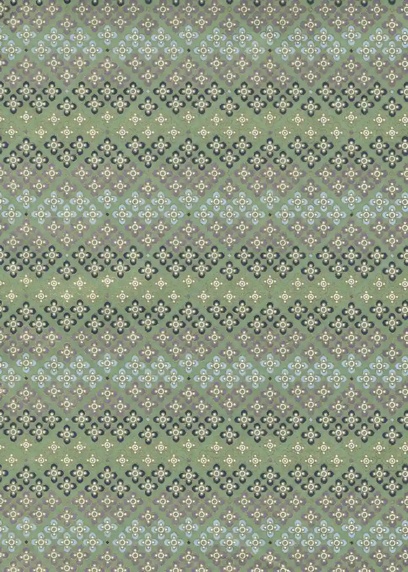 Chiyogami / Geometric, Floral - Blütenpattern 1 grün