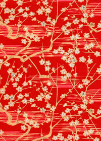 Chiyogami / Floral - Kirschblüten -rot