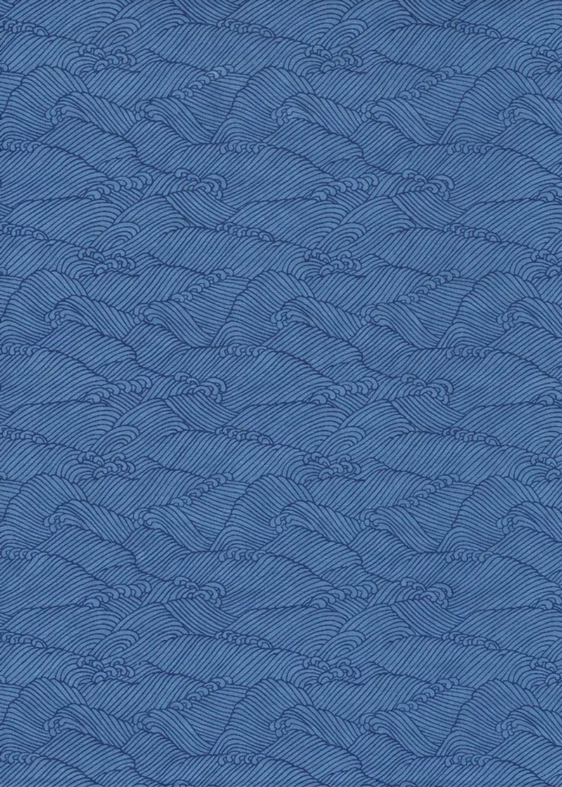Chiyogami / Traditional - Nami / Welle blau auf blau