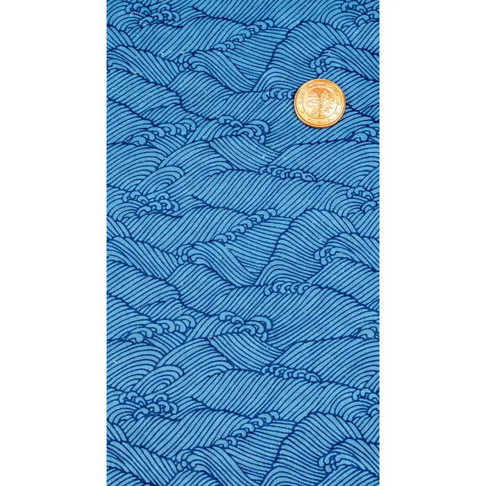 Chiyogami / Traditional - Nami / Welle blau auf blau
