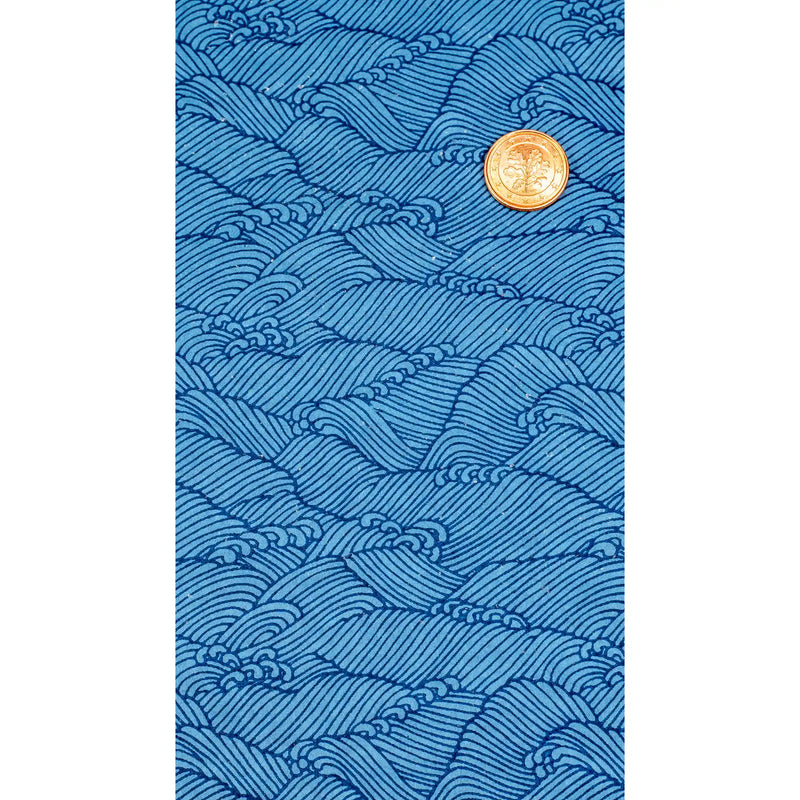 Chiyogami / Traditional - Nami / Welle blau auf blau
