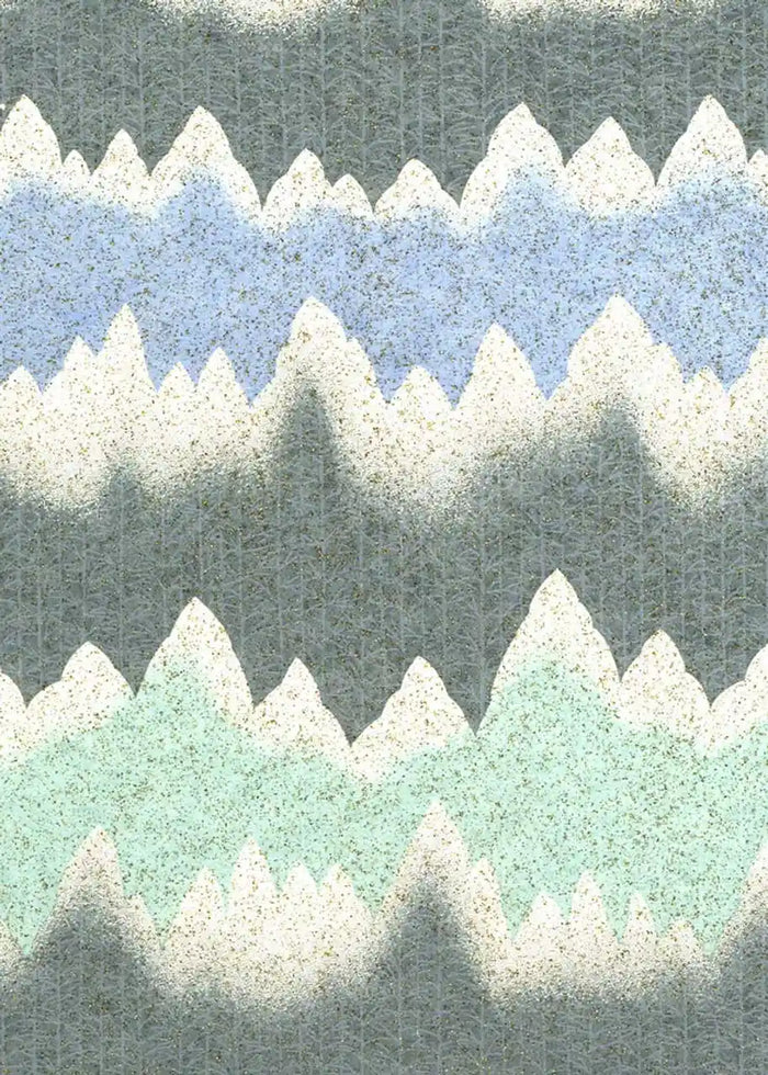 Chiyogami / Traditional - Wald -pastellblau / pastellgrün