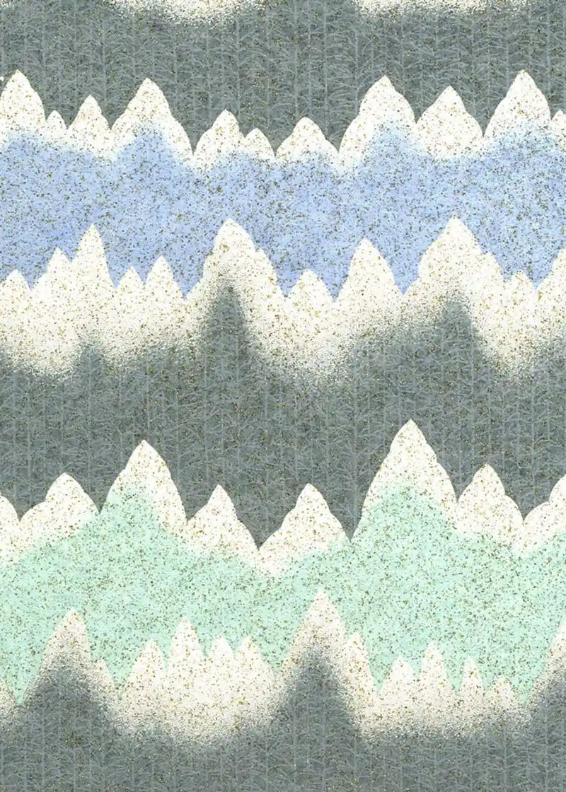 Chiyogami / Traditional - Wald -pastellblau / pastellgrün