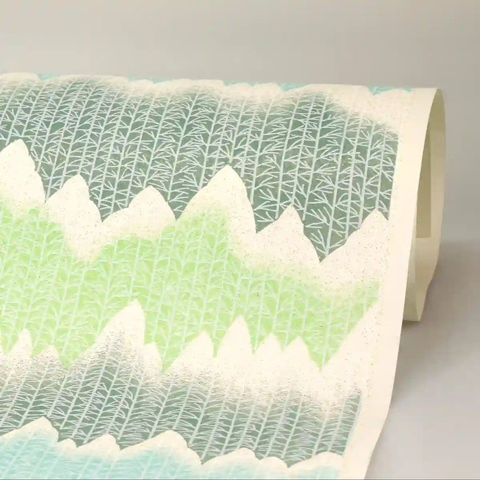 Chiyogami / Traditional - Wald -pastellblau / pastellgrün