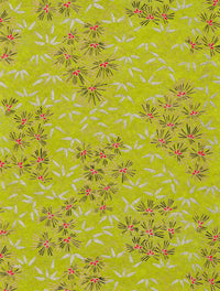 Chiyogami / Botanisch - grün-silber-gold