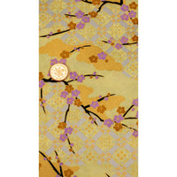 Chiyogami / Floral - Pastelgelb, silber, ivory