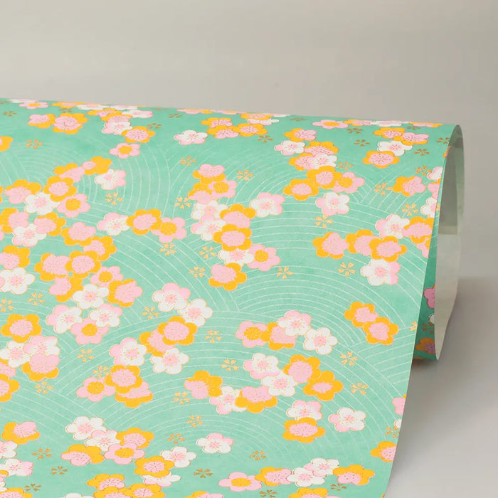 Chiyogami / Floral - Tuerkis / multicolour
