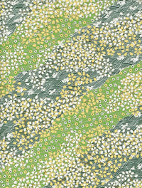 Chiyogami / Floral, Traditional, Botanical - Wiese / gruen-gelb