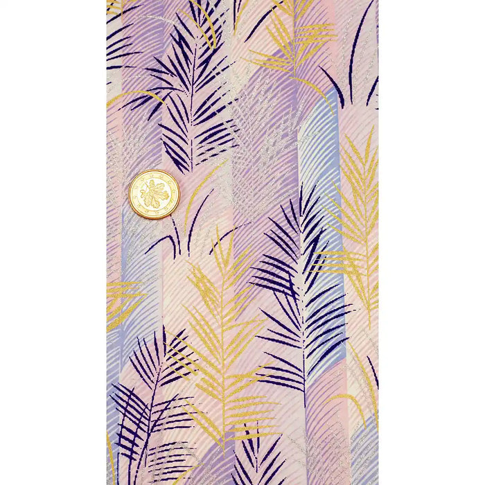 Chiyogami / Botanical - Palmenzweige auf Purple