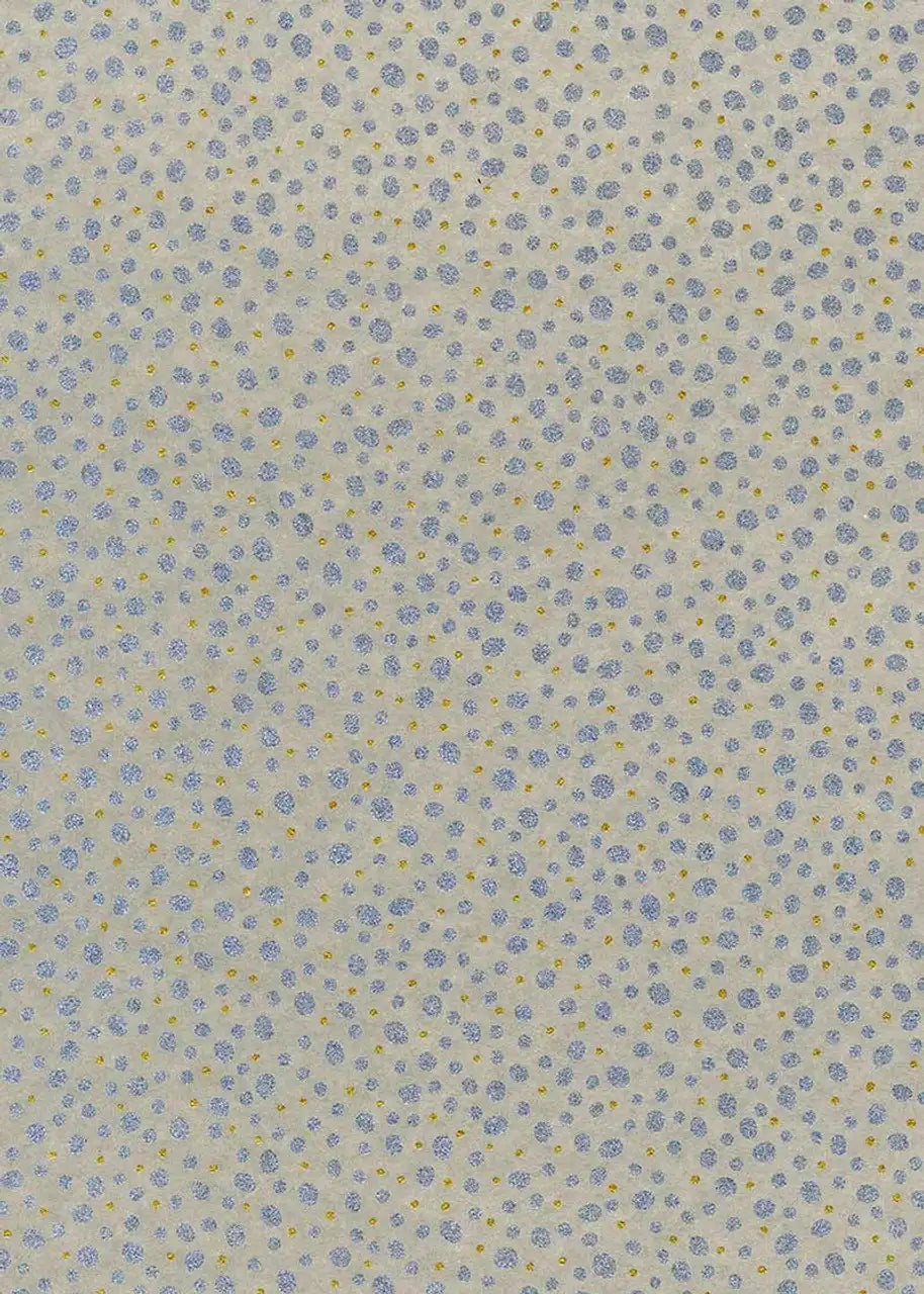 Chiyogami / geometrisch - Dots Gold und Silber auf grau