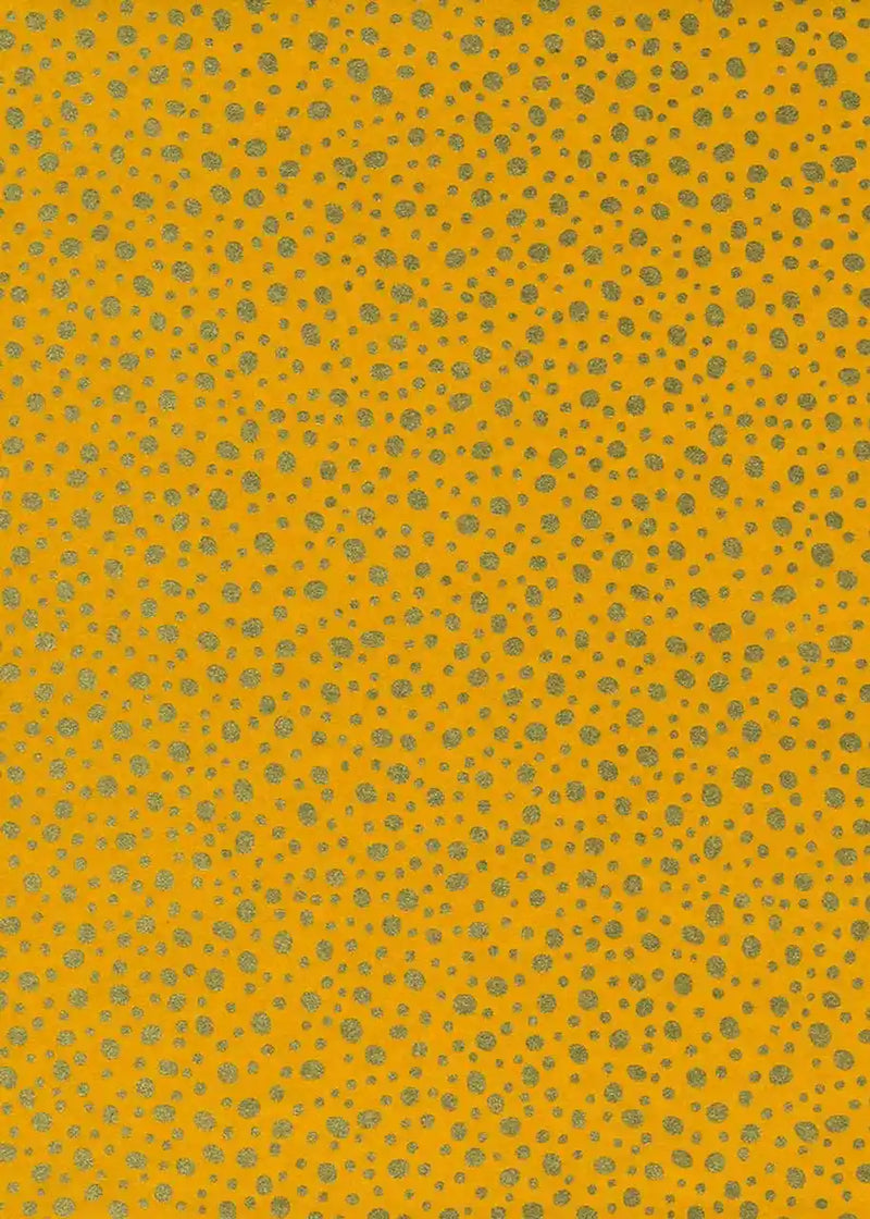 Chiyogami / geometrisch - golden Dots auf gelb